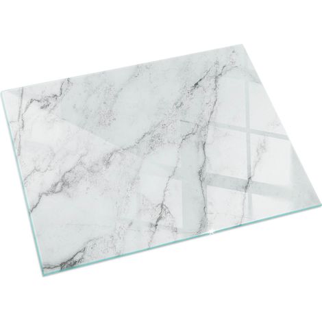Plaque de sol pour cheminée ou poêle en verre trempé avec impression Motif marbré avec veines 120x80 cm (1/5)