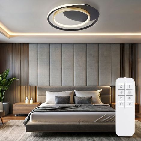 Deckenleuchte dimmbar Wohnzimmerlampe Decke Deckenlampe mit Fernbedienung, CCT Memoryfunktion, 1x LED 36W 900Lm warm-kaltweiß, L 48,5 cm
