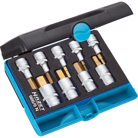 Hazet  Steckschlüsseleinsatz-Set  1/2" (12.5 mm) 9teilig 986/9N