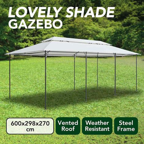vidaXL Gazebo 600x298x270 cm White 180g/m虏 (1/5)