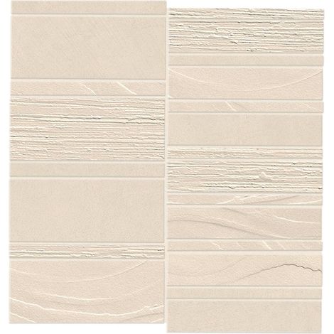 Mosaïque effet Béton 3D Blanc Minéral Mix 30x29,2x0,85 cm Mat Benzaro - Mur intérieur (vendu par carton de 0,53 m²) - RO'MA CARRELAGE