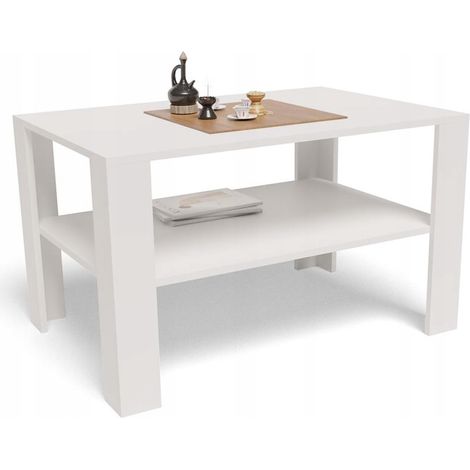 Table Basse EX3 Blanc - Table de salon Style contemporain - 100 x 68 x 60 cm (1/4)