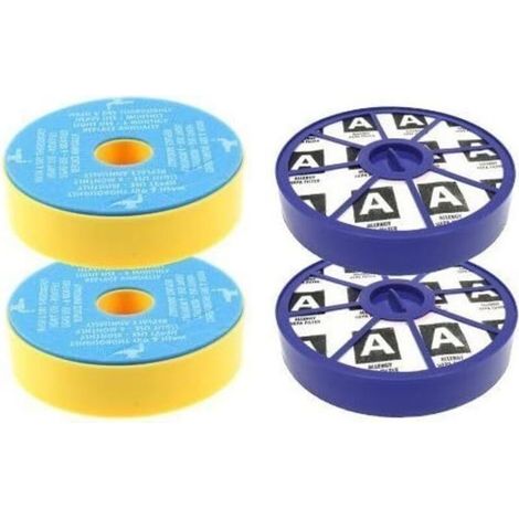 Kit de Filtres Lavable Pré Moteur et Après Moteur, Allergie HEPA Kit de Filtres pour Aspirateurs Dyson DC19 DC20 DC29 (2 de Chaque)