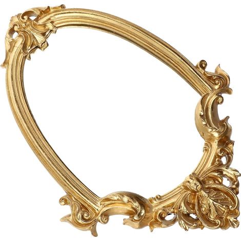 Miroir Suspendu Vintage Chic Doré 1 Pièce Miroir Décoratif Mural Sculpté pour Salon Chambre ou Couloir Accessoire de Décoration Maison Design Rétro et Élégant (1/5)