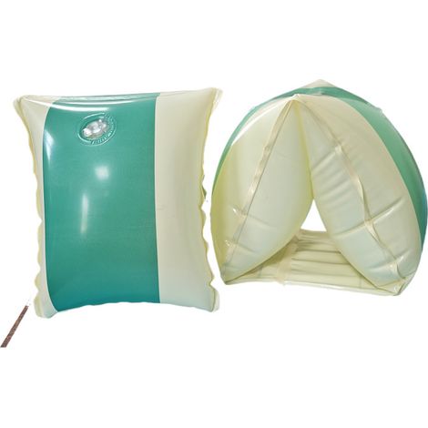 Manchon gonflable épais pour enfants, double coussin d'air, bouée triangulaire de sécurité, brassard de flottaison, vert