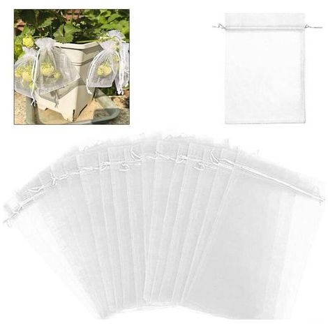 100 pieces protective bags for trees and plants, made of organza, washable and reusable, 20 x 30 cm (1/5)