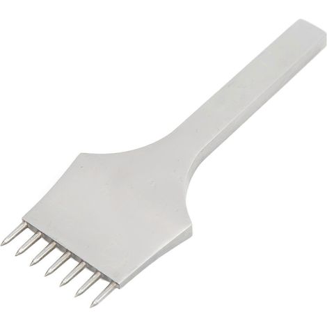 Fer à perforer le cuir 5 mm 7 dents en acier rapide, outil de découpe et de perforation rond pour la couture, la gravure et le marquage du cuir (1/4)