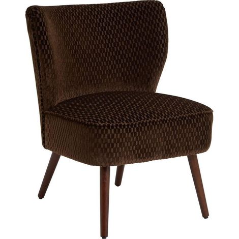 Fauteuil Crapaud à Motifs "Chiara" 80cm Marron Tonka (1/5)
