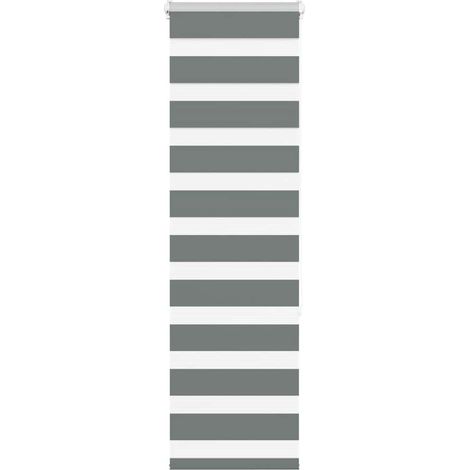 Doppelrollo Dunkelgrau 40x150 cm Stoffbreite 35,9 cm Polyester