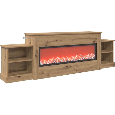 Cheminée électrique Chêne artisanal 177 x 30 x 56,5 cm vidaXL (1/4)