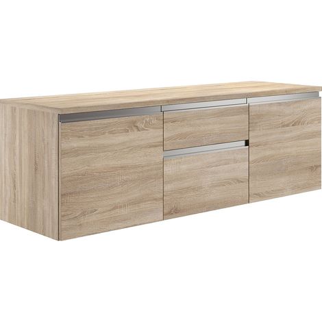 Mobile sotto lavabo sospeso 150 cm Naturale chiaro - JIMENA II (1/4)