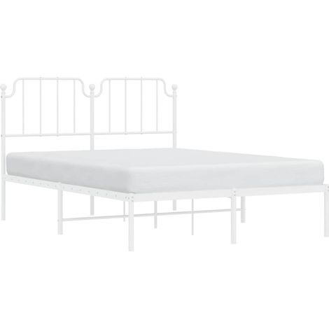 Estructura cama sin colchón con cabecero metal blanco 150x200cm vidaXL (1/5)