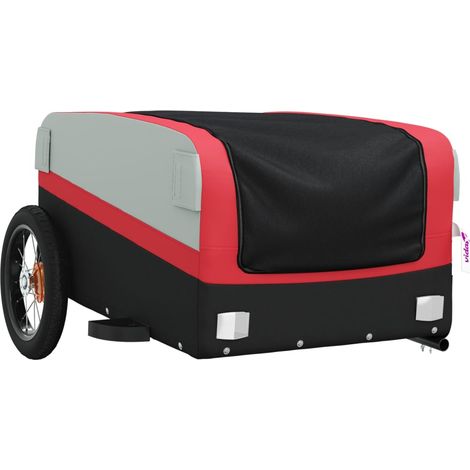 Remorque chariot transport de vélo 30 kg fer rouge (1/5)