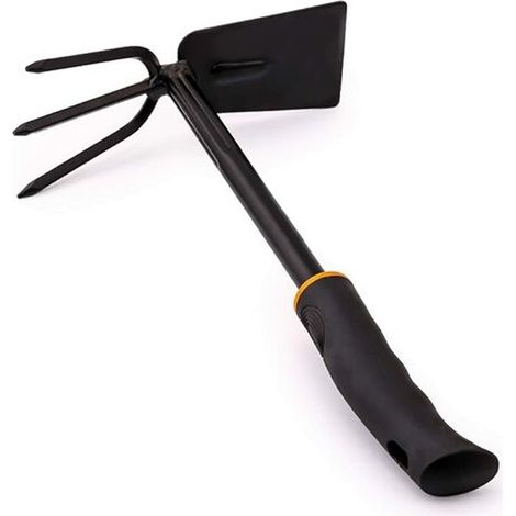 Outil de jardinage : houe, cultivateur à double tête, râteau, outils de jardinage manuels pour creuser et désherber (1/5)