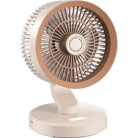 Ventilateur de bureau/mural (kaki), silencieux et doté d'une télécommande, idéal pour la maison et le bureau. (1/5)