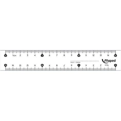 Règle Plate - 150 mm - Plastique Transparent - Graduation Millimétrique 0 à 15 cm - Pour Écoliers Étudiants et Professionnels - 1 Pièce