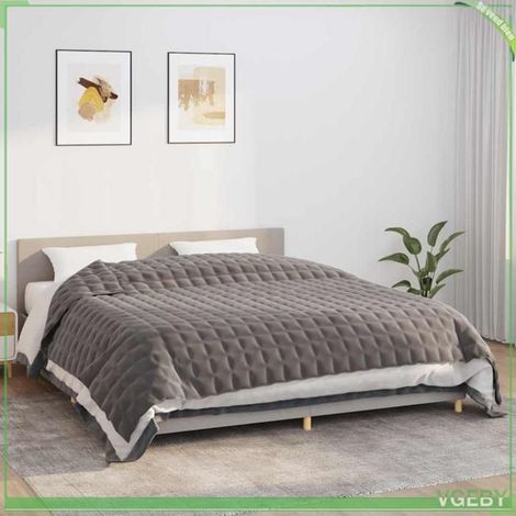 Couverture lestée - FAFEISY - 350787 - 15 kg - 235 x 290 cm - Gris double-face (1/5)