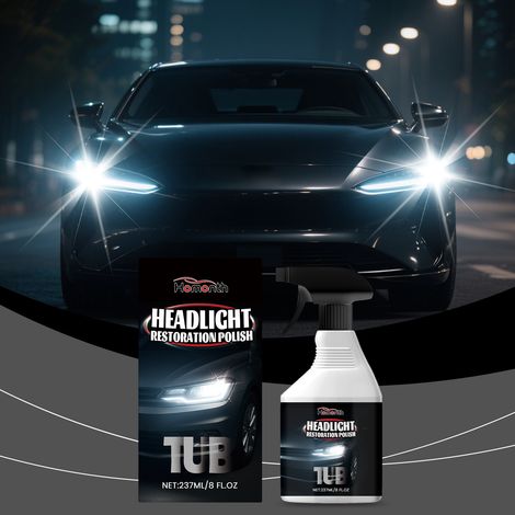 Scheinwerfer-Pflegespray, universelle Lösung zur Reinigung der Scheinwerferoberfläche und Verbesserung der Lichtdurchlässigkeit – 237 ml -- DE (1/5)