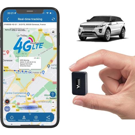 Mini Traceur GPS (GPS/AGPS/LBS), localisateur magnétique étanche pour Enfants, Voiture, vélo et Valise, Suivi en Temps réel, Fonction Anti-Perte, Application Gratuite (1/5)