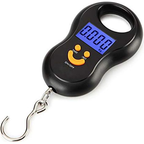 Balance suspendue électronique noire 50Kg 10g LCD balance numérique rétro-éclairé pêche poids balance de poche balance à bagages (1/5)