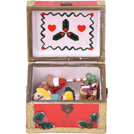 Décoration de maison de poupée miniature à l'échelle 1:12, meubles, boîte à trésors de Noël de poche, scène miniature (1/5)