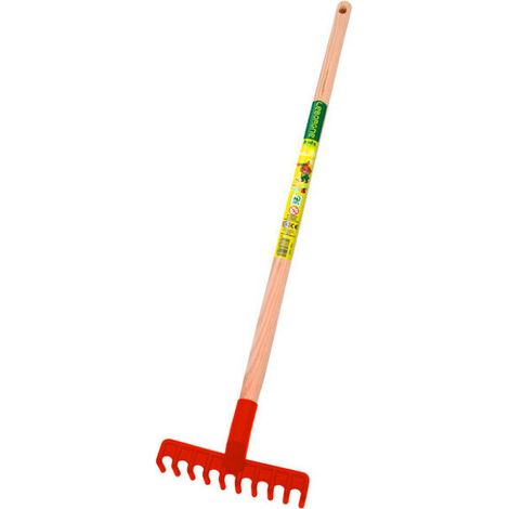 Râteau Plastique Enfant manche bois certifié PEFC 100% - (1/5)