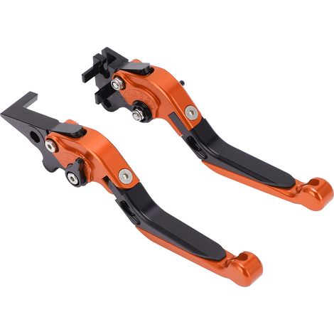 Paire de leviers de frein et d'embrayage moto en alliage d'aluminium CNC, remplacement pour PCX 125/150 (version frein à tambour), toutes années, couleur orange. (1/5)