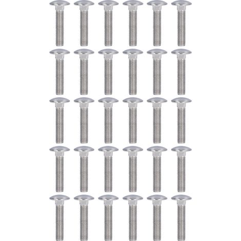 30 Pièces Boulons à Tête Ronde Col Carré A2‑70 Inox M10x45 pour Machines (1/5)
