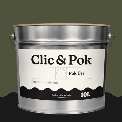Peinture Fer Antirouille – Métal Extérieur Intérieur, Satinée, Protection Rouille - 10L - RAL 6003 - Vert olive
