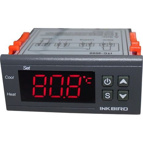 Termostato digitale STC-1000 a 2 prese con doppio relè 220V con sonda, una per allarme, regolatore di temperatura per riscaldamento e raffreddamento