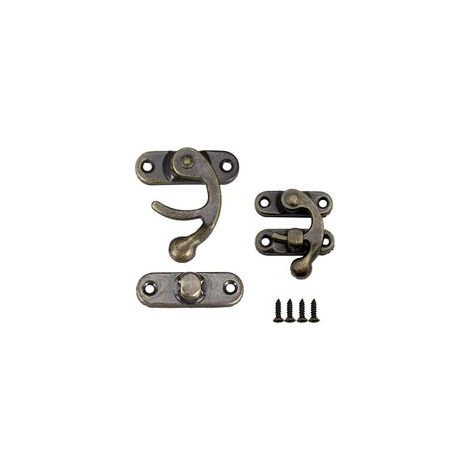 20 Stück Metall-Hornschlösser, Haspe, Bronzehaken, geeignet für Retro-Holzkisten und Schmuckschatullen – ausgestattet mit Befestigungsschrauben (1/5)