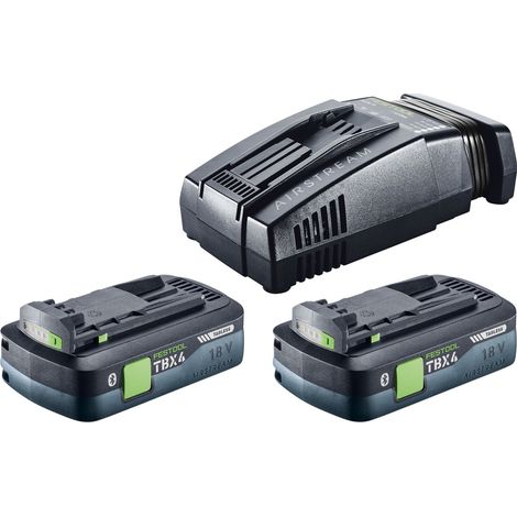 Festool Energie Set 18V 2xTBX4/SCA16 mit 2x BP 18 TBX 4 C-ASI Akku 18 V 4,0 Ah ( 2x 578745 ) + SCA 16 Schnell Ladegerät ( 576953 )