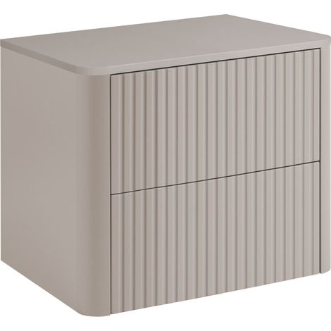 Meuble sous-vasque suspendu LINEA cachemire 60 cm avec plan de travail (1/5)