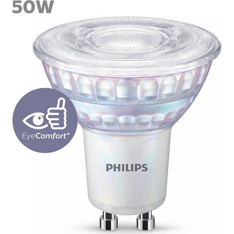 Philips ampoule LED Spot GU10 50W Blanc Froid, Compatible Variateur, Verre