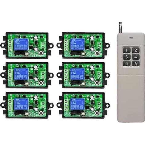 Relais de commande sans fil RF 1 canal DC12V pour éclairage, lampes, portes de garage, volets et écran de projection (1/5)