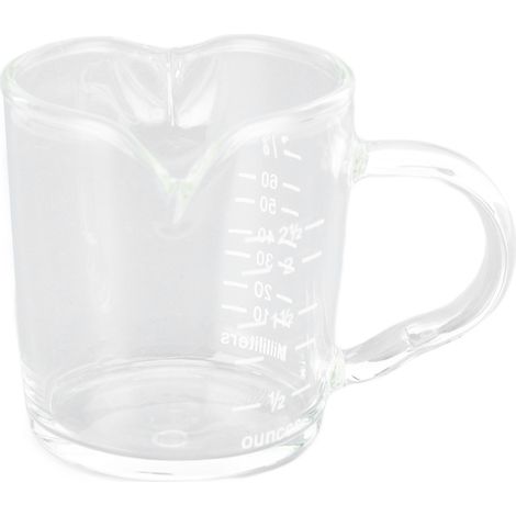 Tasse à mesurer en verre réutilisable à double bec verseur, isotherme et robuste, style italien. (1/5)