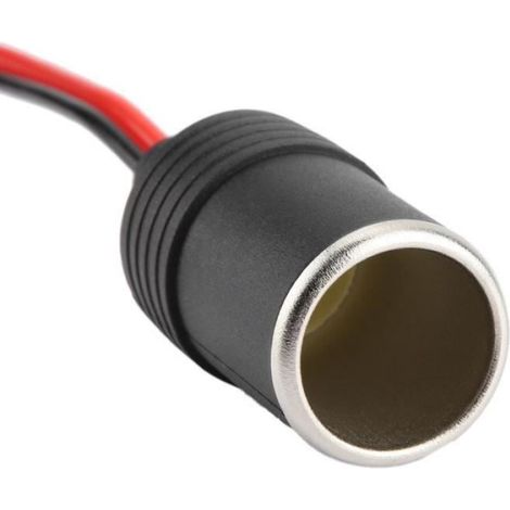 Zerodis prise allume-cigare femelle à clip Adaptateur de prise femelle allume-cigare de voiture à la batterie Câble de pince à (1/4)