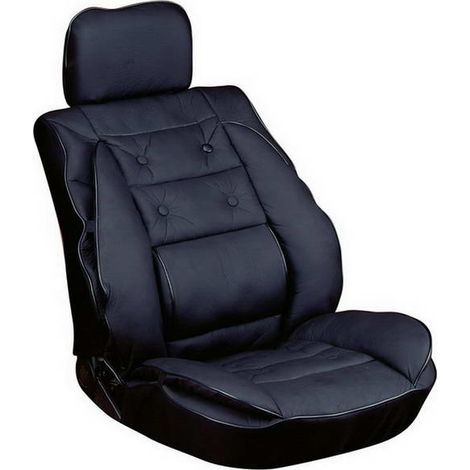 COUVRE SIEGE AVEC APPUIE TETE LOOK CUIR NOIR