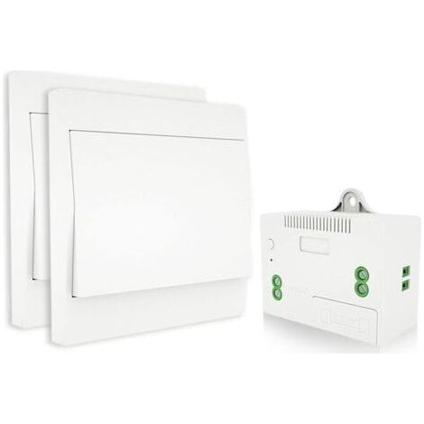 Kit d'interrupteur d'éclairage radio, pas de câblage, pas de batterie, installation facile, télécommande extérieure jusqu'à 200 m (2 interrupteurs RF et 1 récepteur) (1/5)