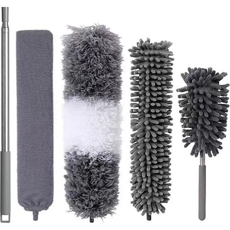 GTA 5 Stück Duster Duster Teleskop-Staubtuch Teleskop-Mikrofaser-Staubtuch Waschbarer Spinnweb-Staubtuch Länge 25-256 cm für Spinnweben, Deckenventilatoren, Jalousien (1/5)
