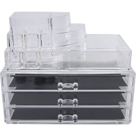 Coffret de rangement cosmétique transparent en acrylique avec tiroir, organisateur de maquillage pour bureau (1/5)