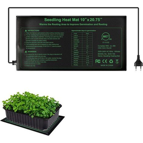 Tapis Chauffant pour Plantes avec Thermostat pour semis, Animaux domestiques et Reptiles,Tapis Chauffant de 220V pour la Germination et la régulation de la température, sûr et Durable (1/5)