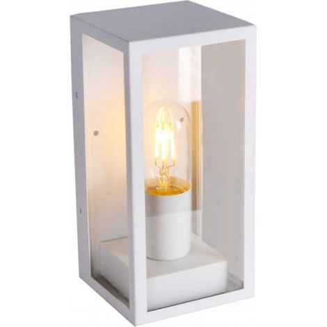 WALL LAMP 1E27 MATT BIANCO CLEAR GLASS