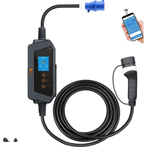 Chargeur EV, Contrôle Wi-Fi Intelligent, Fonctionnalités de Multi-Protéction, 7KW APP (1/2)