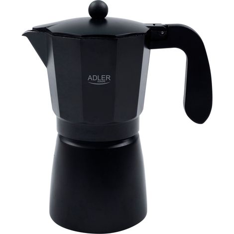 ADLER AD 4429 CAFETIÈRE EXPRESSO, 520 ML, 9 TASSES, CONSTRUCTION EN ALUMINIUM, NOIRE (1/5)