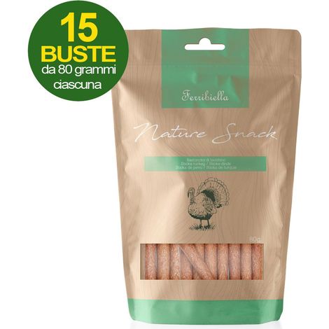Nature Snack bastoncini al tacchino per cani 15 buste da 80 g cad (1/2)