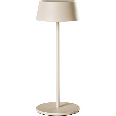 Lámpara LED inalámbrica de metal para interior y exterior recargable por puerto USB C beige Guder
