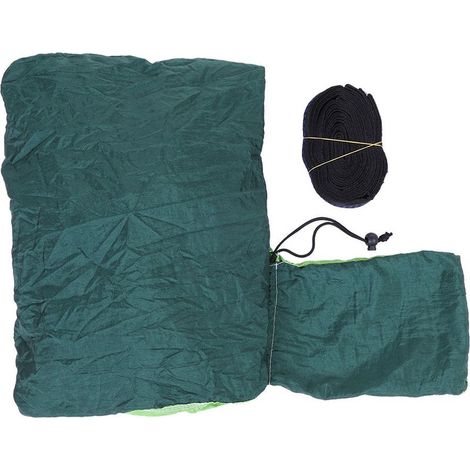 Hamac de Camping Nylon Résistant 275x140cm Vert Foncé avec Sangles d'Accrochage Robustes Capacité 200kg Léger et Compact (1/5)