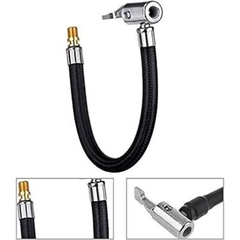 Adaptateur De Gonflage Pneu - Caoutchouc Et Métal - Pour Voiture Moto Vélo - 1 Pièce (1/4)