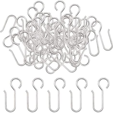 Crochets agrafes pour Rideaux,40 pièces Crochets Rideaux Rail,Crochets pour Rideaux en Zinc à Usage intensif,pour Les Rideaux de Porte,etc(50x28mm) (1/4)